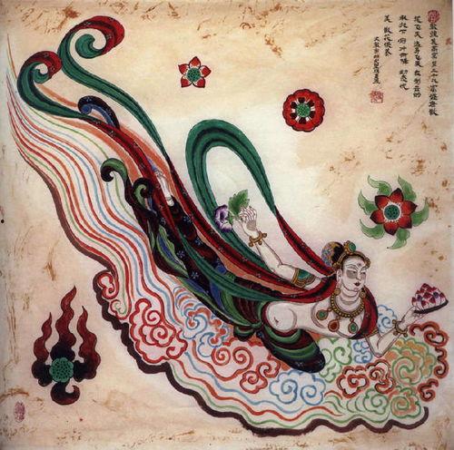 敦煌壁画背景吃瓜